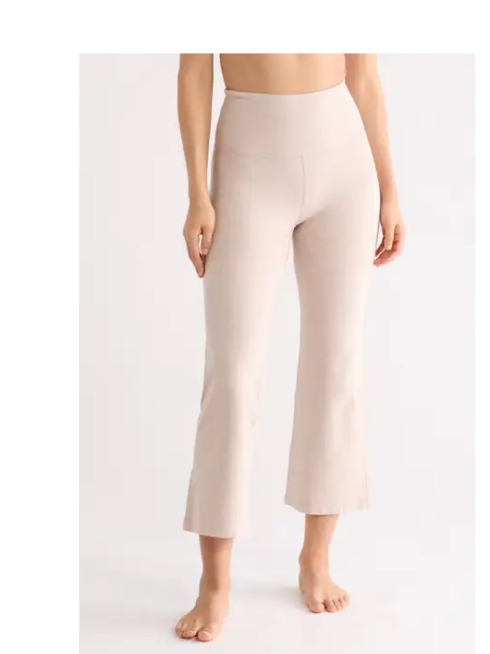 Beyond Yoga High-Rise Cropped Flare Pants - Cream